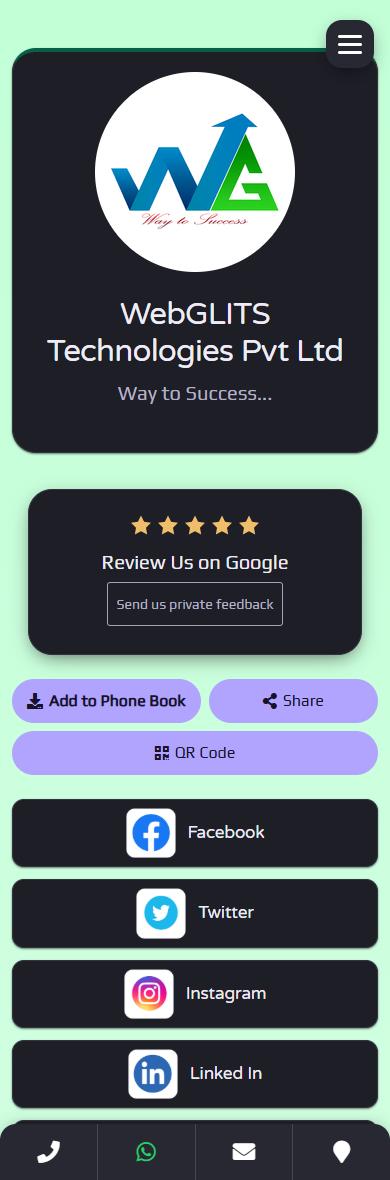 Classic Dark design &mdash; BizGo Digital Business Page