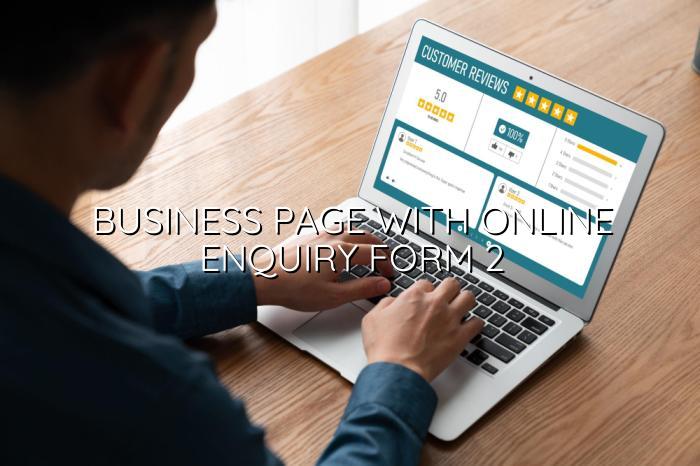 Example of a business enquiry page on mobile