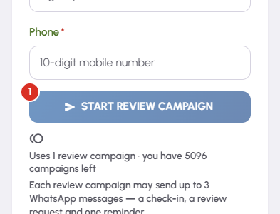 Starting a review campaign — 1